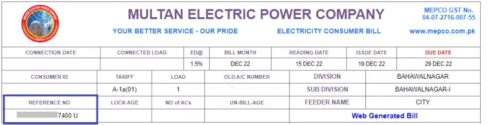 Mepco bill